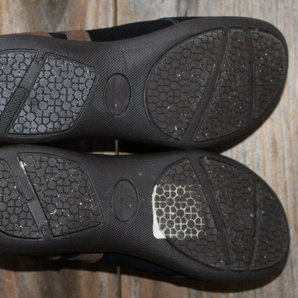 SALE Peace Mocs "Denise Wide" 7 Wide Black & Brown Cushioned Slipon New - Picture 8 of 13